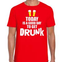 Bellatio Decorations Rood fun t-shirt good day to get drunk voor heren