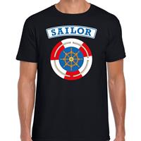 Bellatio Decorations Zeeman/sailor verkleed t-shirt zwart voor dames
