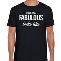 Bellatio Decorations This is what Fabulous looks like fun tekst t-shirt zwart dames -