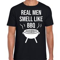 Bellatio Decorations Real men smell like bbq / barbecue cadeau t-shirt zwart voor heren