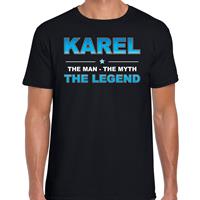 Bellatio Decorations Naam cadeau t-shirt Karel - the legend zwart voor heren