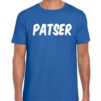 Bellatio Decorations Patser fun tekst t-shirt / kleding blauw voor heren