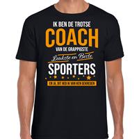 Bellatio Decorations Trotse coach van de beste sporters cadeau t-shirt zwart voor heren