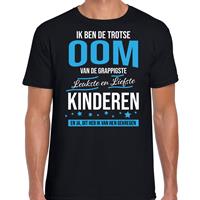 Bellatio Decorations Trotse oom / kinderen cadeau t-shirt zwart voor heren