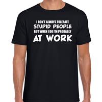 Bellatio Decorations Tolerate stupid people fun collega cadeau t-shirt zwart dames -