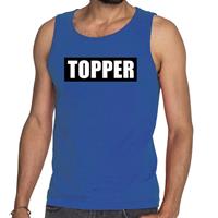 Bellatio Decorations Topper in kader tanktop / mouwloos shirt blauw heren -