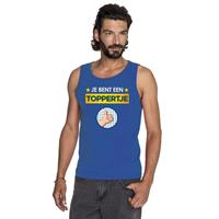Bellatio Decorations Je bent een toppertje tanktop/ mouwloos shirt blauw heren -