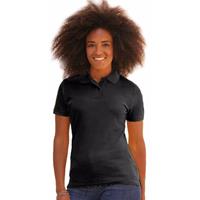 Fruit Of The Loom Zwart poloshirt korte mouw voor dames medium fit kort model