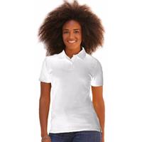 Fruit Of The Loom Wit poloshirt korte mouw voor dames medium fit kort model