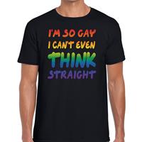 Bellatio Decorations I am so gay cant even think straight gay pride shirt zwart heren -