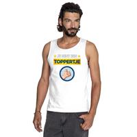 Bellatio Decorations Je bent een toppertje tanktop/ mouwloos shirt wit heren -