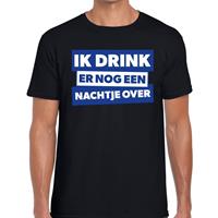 Bellatio Decorations Ik drink er nog een nachtje over blauw/wit tekst zwart heren -