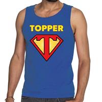 Bellatio Decorations Super Topper logo tanktop / mouwloos shirt blauw heren -