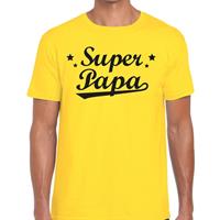Bellatio Decorations Super papa cadeau t-shirt geel voor heren