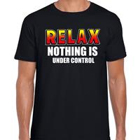 Bellatio Decorations Relax nothing is under control t-shirt zwart voor dames