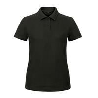B&C Zwart poloshirt / polo t-shirt basic van katoen voor dames