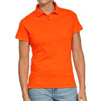 Oranje poloshirt basic van katoen voor dames - katoen - 180 grams - polo t-shirts - Koningsdag of EK / WK supporter kleding