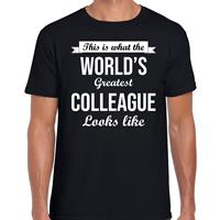 Bellatio Decorations Worlds greatest colleague / collega cadeau t-shirt zwart voor heren