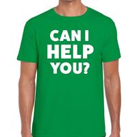 Bellatio Decorations Can i help you beurs/evenementen t-shirt groen dames -