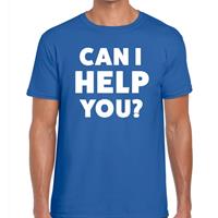 Bellatio Decorations Can i help you beurs/evenementen t-shirt blauw dames -