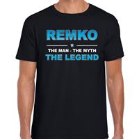 Bellatio Decorations Naam cadeau t-shirt Remko - the legend zwart voor heren