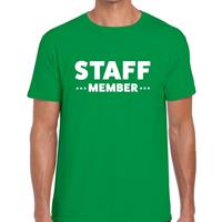 Bellatio Decorations Staff member / personeel tekst t-shirt groen dames -