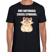 Bellatio Decorations Ons nationaal crisis symbool hamster t-shirt zwart voor dames