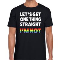 Bellatio Decorations Lets get one thing straight gay pride shirt zwart heren -