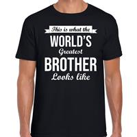 Bellatio Decorations Worlds greatest brother / broer cadeau t-shirt zwart voor heren
