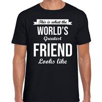 Bellatio Decorations Worlds greatest friend / vrienden cadeau t-shirt zwart voor heren