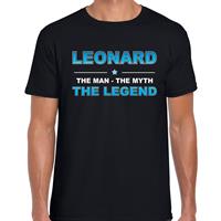 Bellatio Decorations Naam cadeau t-shirt Leonard - the legend zwart voor heren