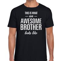 Bellatio Decorations Awesome Brother tekst t-shirt zwart heren -