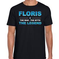 Bellatio Decorations Naam cadeau t-shirt Floris - the legend zwart voor heren