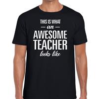Bellatio Awesome Teacher cadeau t-shirt Zwart