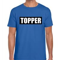 Bellatio Decorations Topper in kader t-shirt blauw heren -