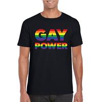 Bellatio Decorations Gay power regenboog gay pride shirt zwart voor heren