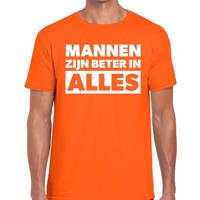 Bellatio Decorations Mannen zijn beter in alles tekst t-shirt oranje heren -