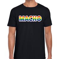 Bellatio Decorations Macho regenboog gay pride shirt zwart voor heren