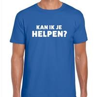 Bellatio Decorations Kan ik je helpen beurs/evenementen t-shirt blauw dames -