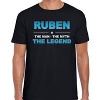 Bellatio Decorations Naam cadeau t-shirt Ruben - the legend zwart voor heren