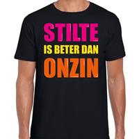 Bellatio Decorations Stilte is beter dan onzin fun tekst t-shirt zwart heren -