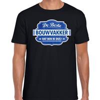 Bellatio Decorations Cadeau t-shirt voor de beste bouwvakker zwart voor heren