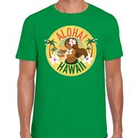 Bellatio Hawaii feest t-shirt / shirt Aloha Hawaii voor heren - Groen