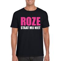 Bellatio Decorations Roze staat mij niet t-shirt zwart dames -