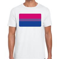 Bellatio Bisexueel vlag gaypride t-shirt - Wit