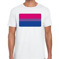 Bellatio Decorations Bi vlag gay pride t-shirt wit voor heren