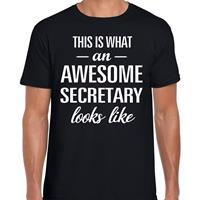 Bellatio Decorations Awesome secretary / sectretarieel medewerker t-shirt zwart heren -