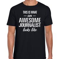 Bellatio Awesome Journalist / geweldige reporter cadeau t-shirt Zwart