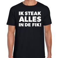 Bellatio Decorations Ik steak alles in de fik bbq / barbecue cadeau t-shirt zwart voor heren