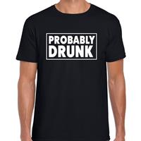 Bellatio Decorations Probably drunk drank fun t-shirt zwart voor dames